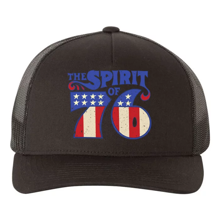 The Spirit 76 Vintage Retro 4th Of July Independence Day Yupoong Adult 5-Panel Trucker Hat