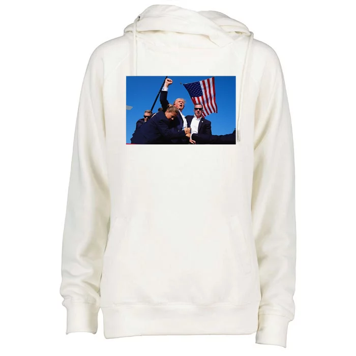 Trump Shooting Assassination Attempt Survival Womens Funnel Neck Pullover Hood