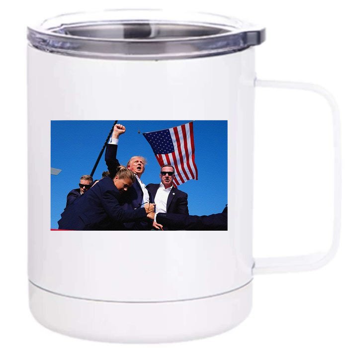 Trump Shooting Assassination Attempt Survival Front & Back 12oz Stainless Steel Tumbler Cup