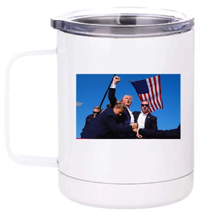 Trump Shooting Assassination Attempt Survival Front & Back 12oz Stainless Steel Tumbler Cup