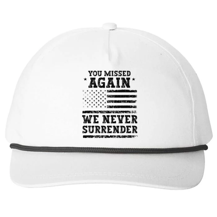 Trump Second Assassination Attempt You Missed Again Snapback Five-Panel Rope Hat