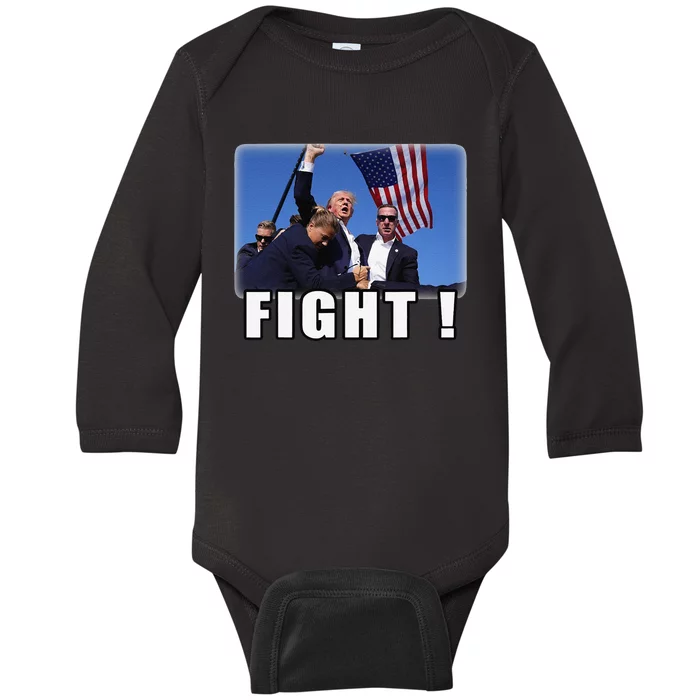 Trump Shot Attempted Assassination Shooting Baby Long Sleeve Bodysuit