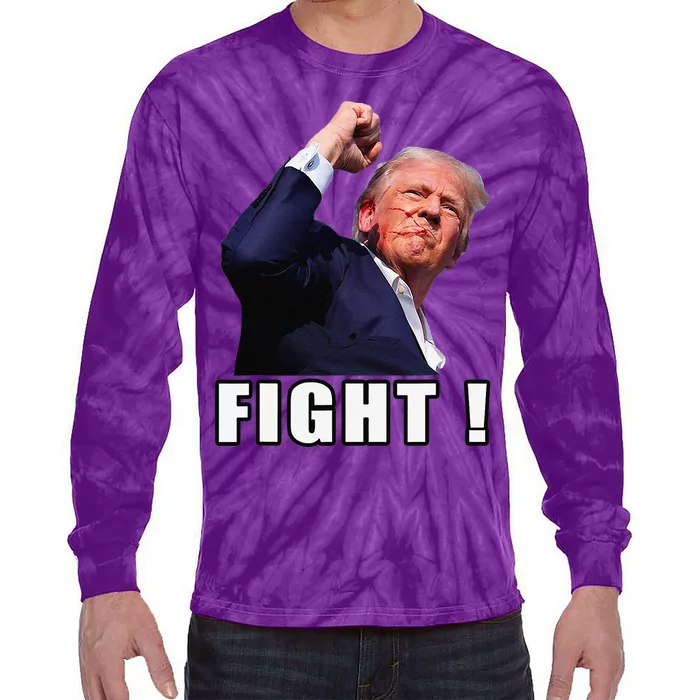 Trump Shot Attempted Assassination Shooting Tie-Dye Long Sleeve Shirt