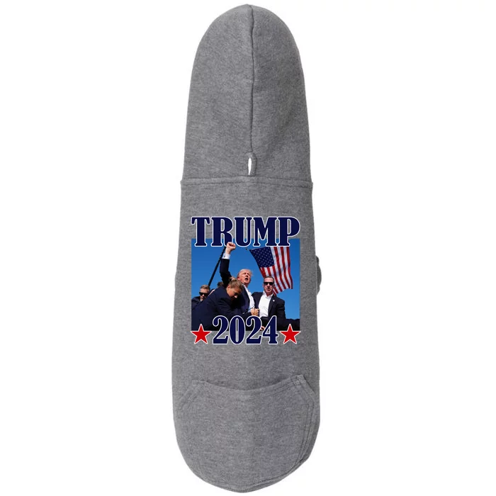 Trump Shot Assassination Attempt 2024 Fight Fight Fight Doggie 3-End Fleece Hoodie