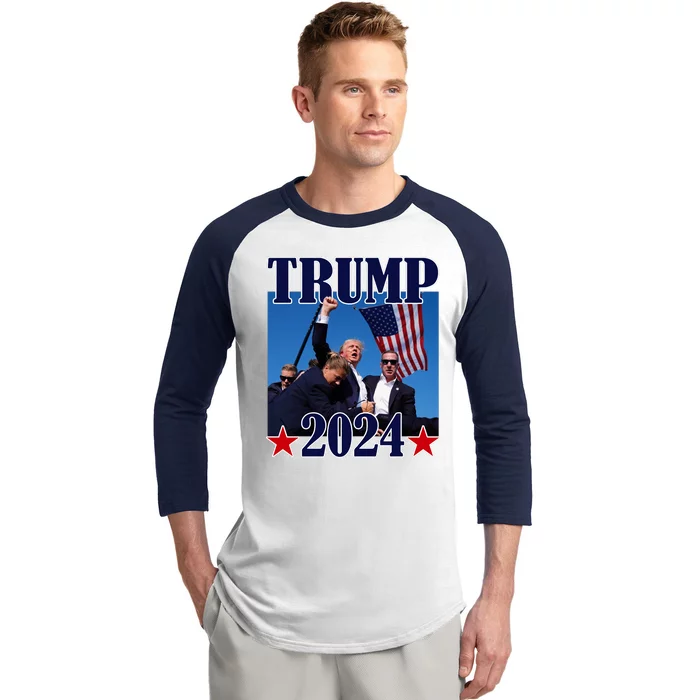 Trump Shot Assassination Attempt 2024 Fight Fight Fight Baseball Sleeve Shirt