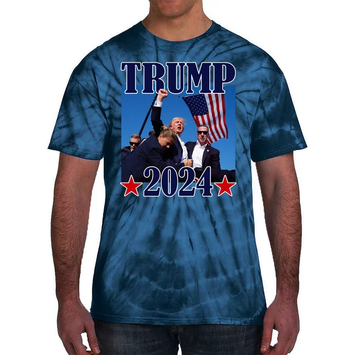 Trump Shot Assassination Attempt 2024 Fight Fight Fight Tie-Dye T-Shirt