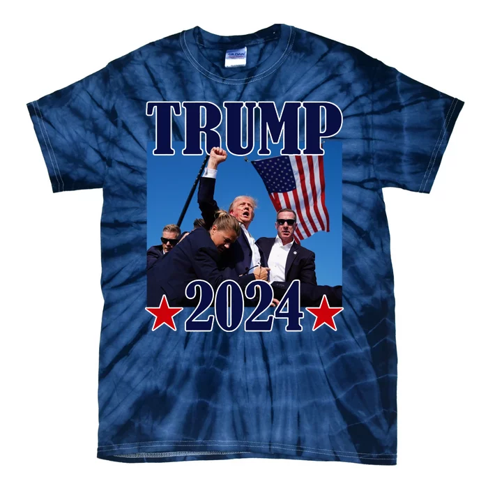 Trump Shot Assassination Attempt 2024 Fight Fight Fight Tie-Dye T-Shirt