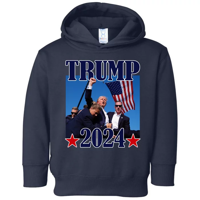 Trump Shot Assassination Attempt 2024 Fight Fight Fight Toddler Hoodie