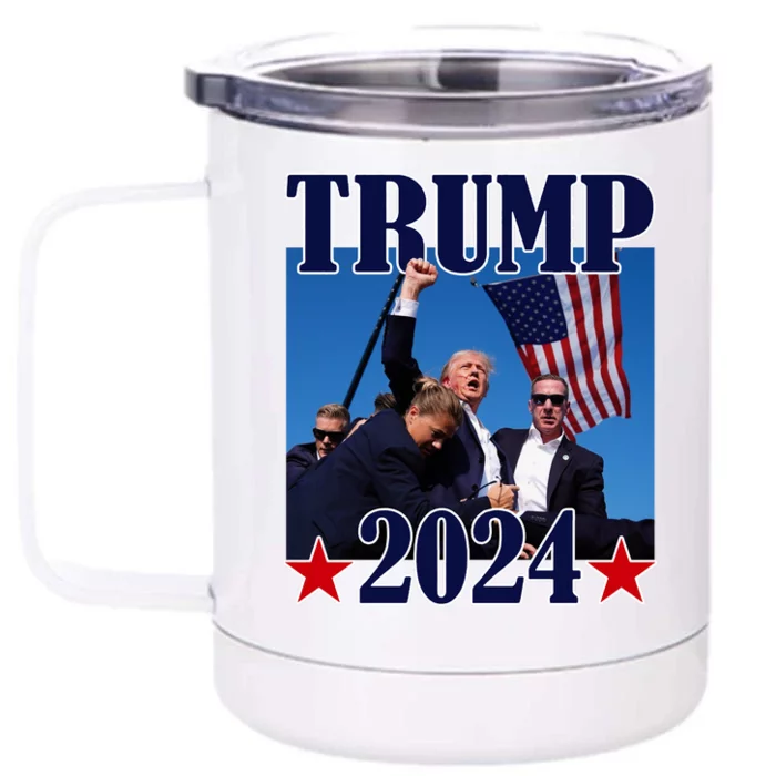 Trump Shot Assassination Attempt 2024 Fight Fight Fight Front & Back 12oz Stainless Steel Tumbler Cup