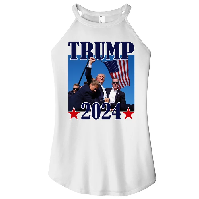 Trump Shot Assassination Attempt 2024 Fight Fight Fight Women’s Perfect Tri Rocker Tank