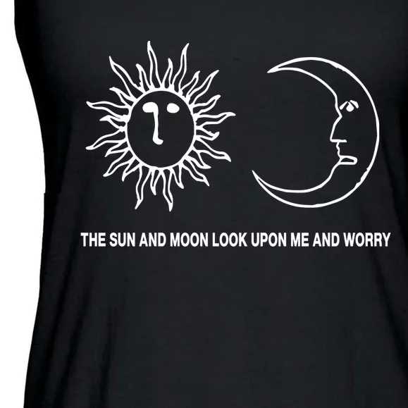 The Sun And Moon Look Upon Me And Worry Ladies Essential Flowy Tank