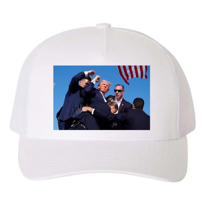 Trump Shot At Rally America Yupoong Adult 5-Panel Trucker Hat