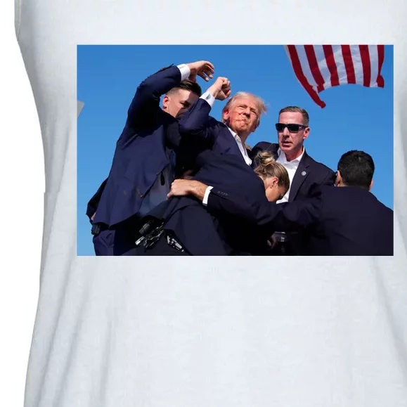 Trump Shot At Rally America Ladies Essential Flowy Tank