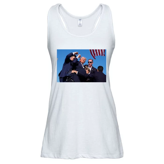 Trump Shot At Rally America Ladies Essential Flowy Tank