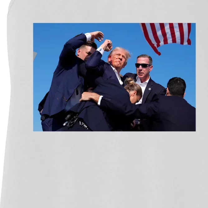 Trump Shot At Rally America Women's Racerback Tank