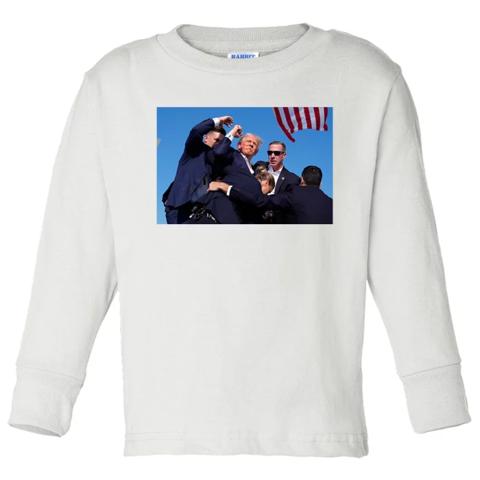 Trump Shot At Rally America Toddler Long Sleeve Shirt