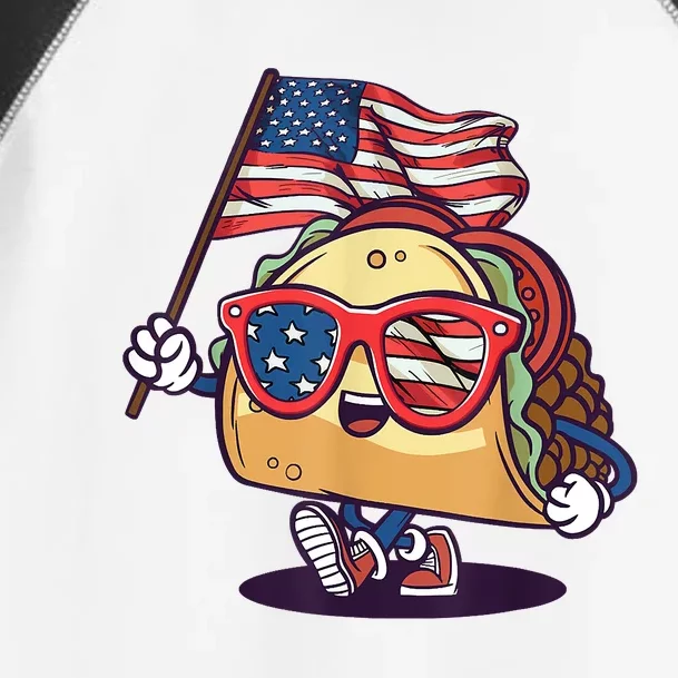 Taco Sunglasses American Flag USA Funny 4th Of July Gifts Toddler Fine Jersey T-Shirt