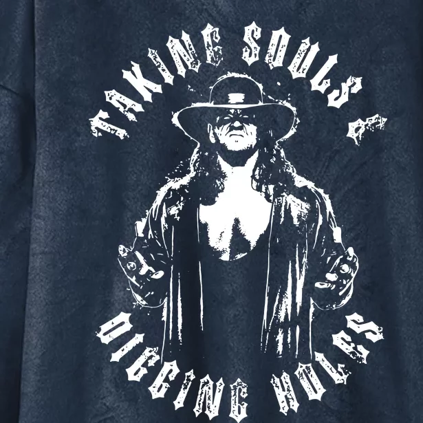 Taking Souls And Digging Holes Hooded Wearable Blanket