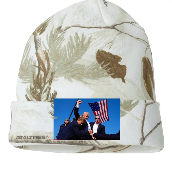 Trump Shooting Assassination Attempt Survival Kati - 12in Camo Beanie