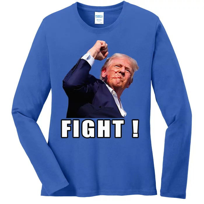 Trump Shot Attempted Assassination Shooting Top Ladies Long Sleeve Shirt