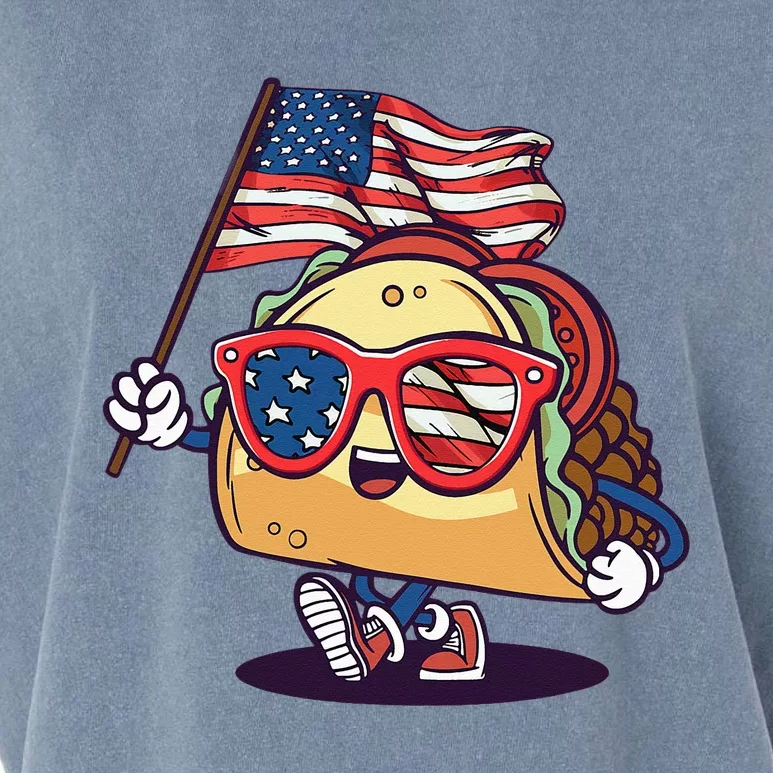 Taco Sunglasses American Flag USA Funny 4th Of July Gifts Garment-Dyed Women's Muscle Tee