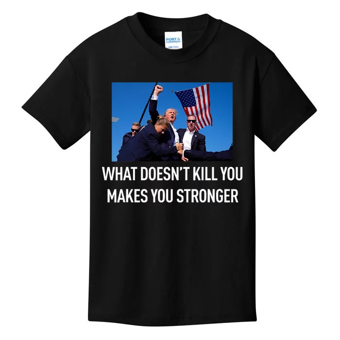 Trump Stronger After The Shooting At His Rally Kids T-Shirt