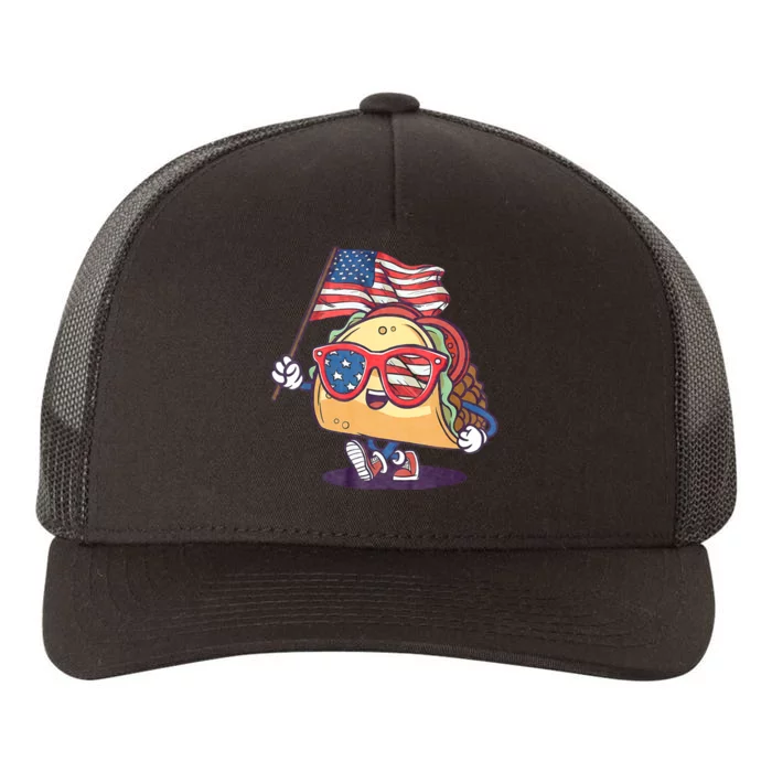 Taco Sunglasses American Flag Usa Funny 4th Of July Gifts Yupoong Adult 5-Panel Trucker Hat