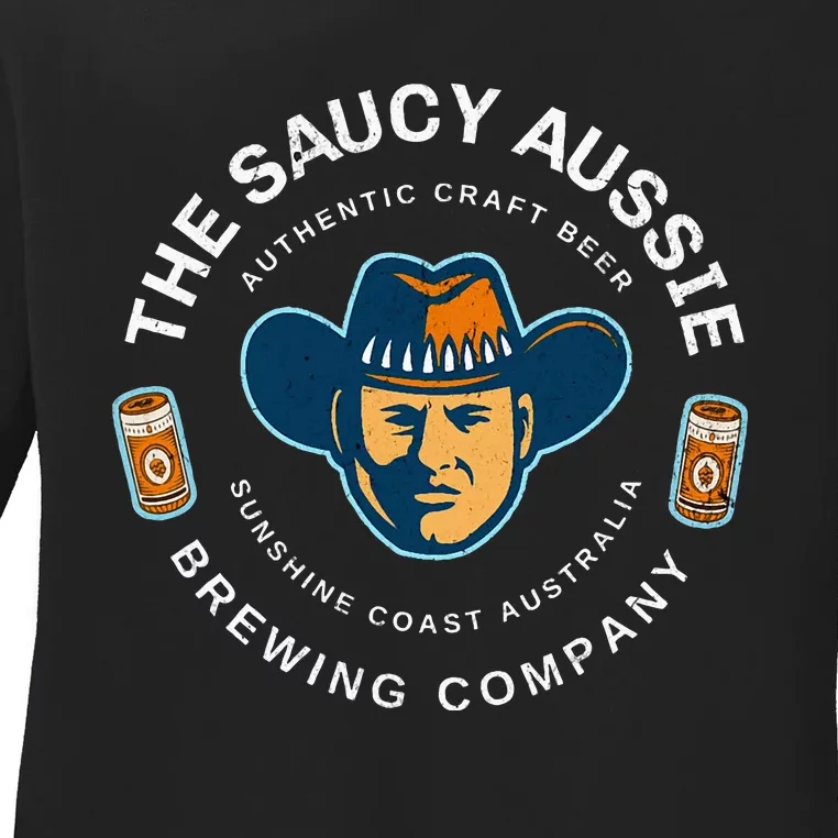 The Saucy Aussie Craft Beer Sunshine Coast Australia Beer Ladies Long Sleeve Shirt