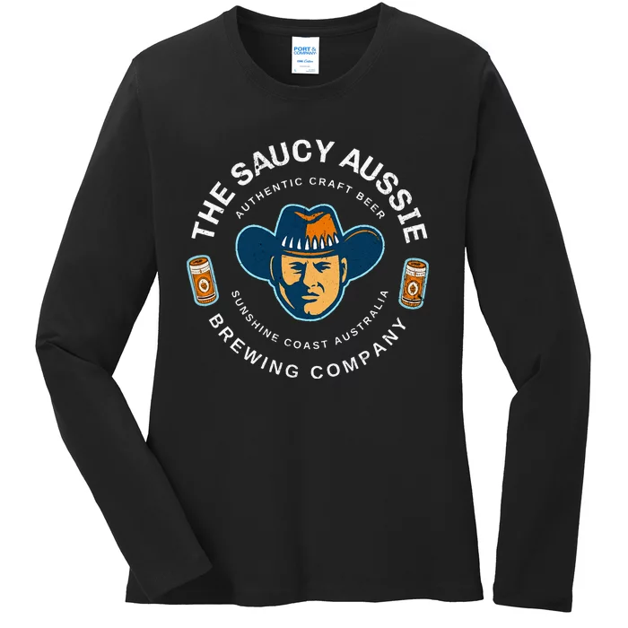 The Saucy Aussie Craft Beer Sunshine Coast Australia Beer Ladies Long Sleeve Shirt