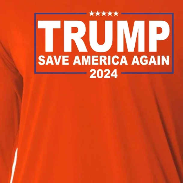 Trump Save America Again 2024 Cooling Performance Long Sleeve Crew