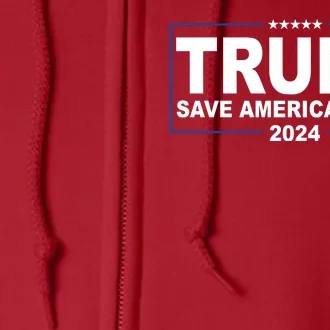 Trump Save America Again 2024 Full Zip Hoodie