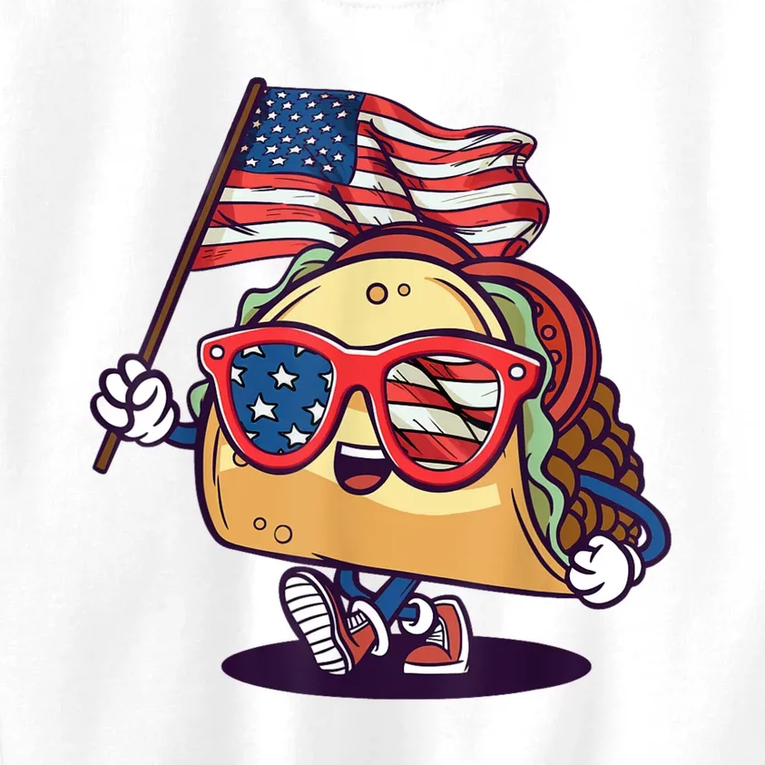 Taco Sunglasses American Flag USA Funny 4th Of July Independence Day Kids Sweatshirt