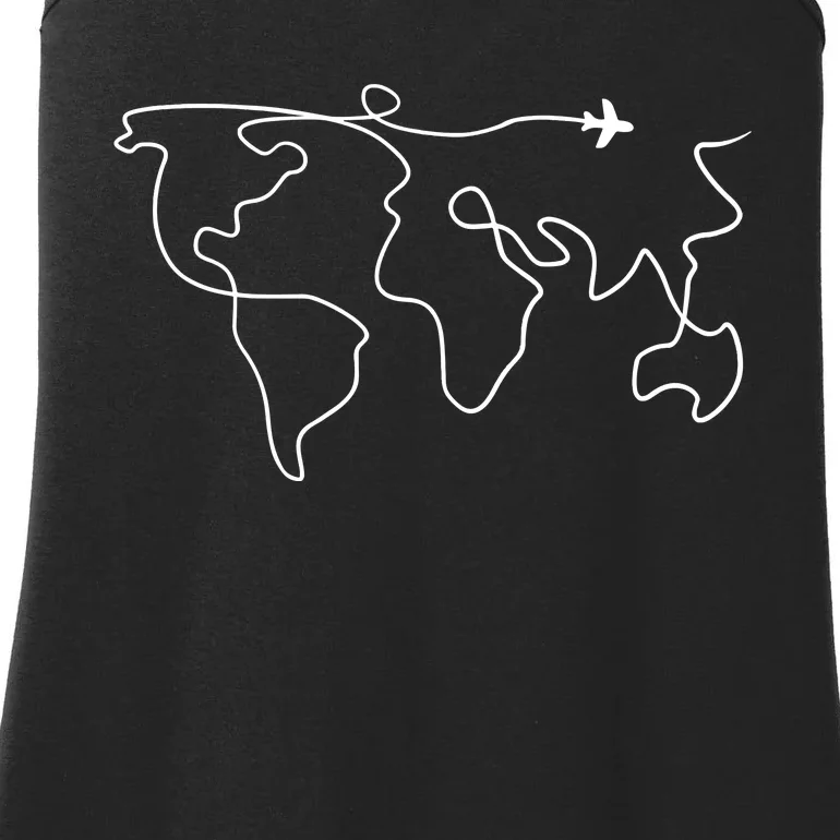 Travel Sweater Adventure World Map Travel Ladies Essential Tank