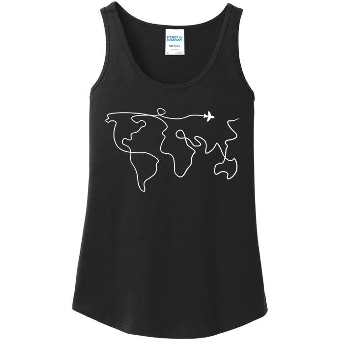 Travel Sweater Adventure World Map Travel Ladies Essential Tank