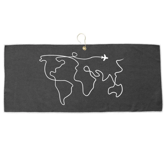 Travel Sweater Adventure World Map Travel Large Microfiber Waffle Golf Towel