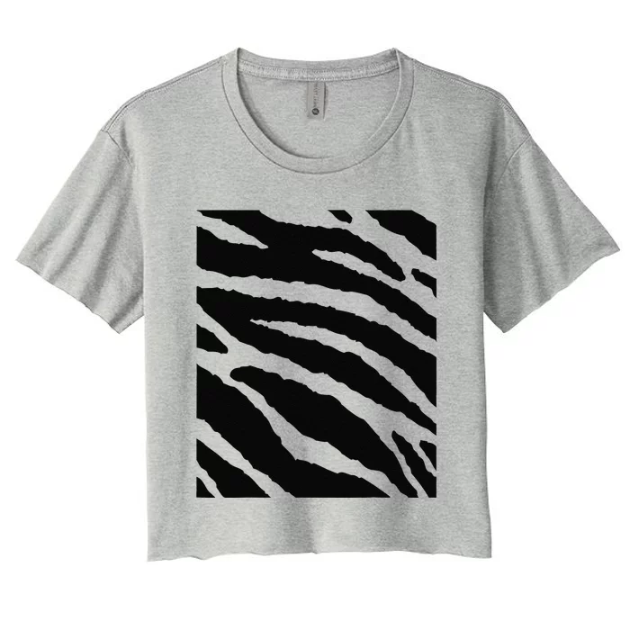 Tiger Stripes Animal Halloween Costume DIY Tiger Belly Women's Crop Top Tee