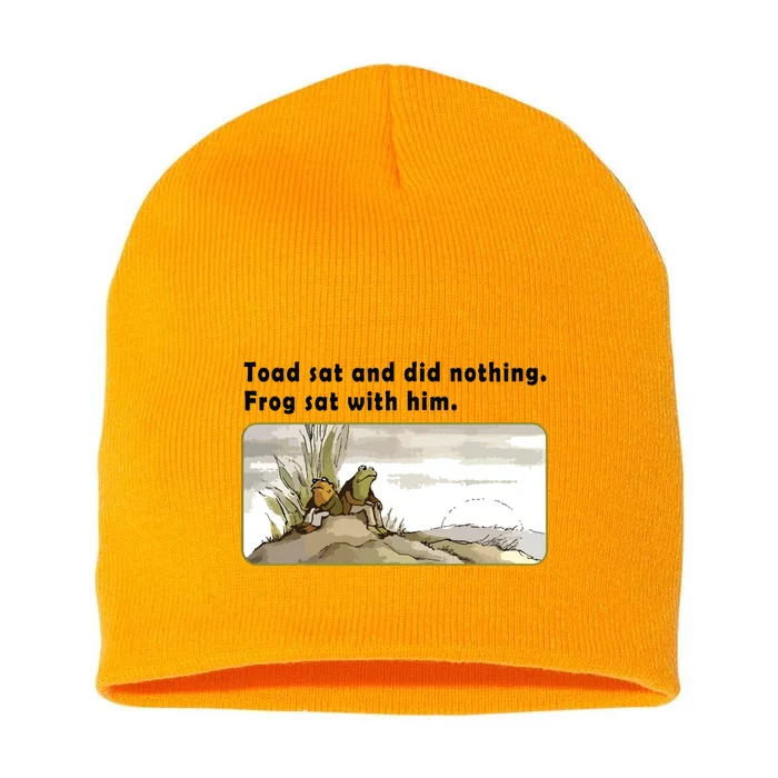 Toad Sat And Did Nothing Frog Toad Book Lover Short Acrylic Beanie