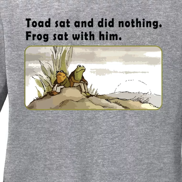 Toad Sat And Did Nothing Frog Toad Book Lover Ladies Long Sleeve Shirt