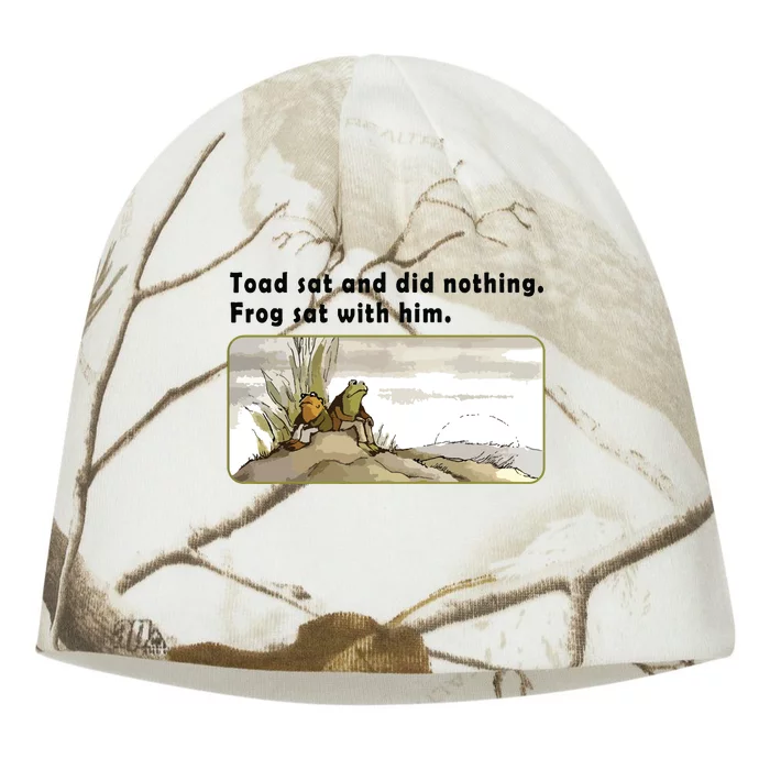 Toad Sat And Did Nothing Frog Toad Book Lover Kati - Camo Knit Beanie