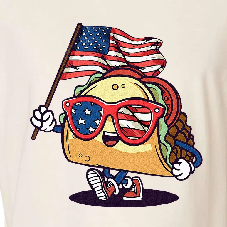 Taco Sunglasses American Flag USA Funny 4th Of July Gifts Garment-Dyed Women's Muscle Tee