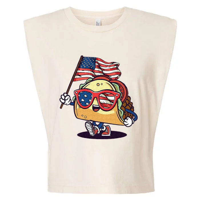 Taco Sunglasses American Flag USA Funny 4th Of July Gifts Garment-Dyed Women's Muscle Tee