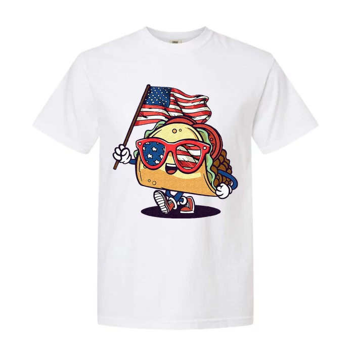 Taco Sunglasses American Flag USA Funny 4th Of July Gifts Garment-Dyed Heavyweight T-Shirt