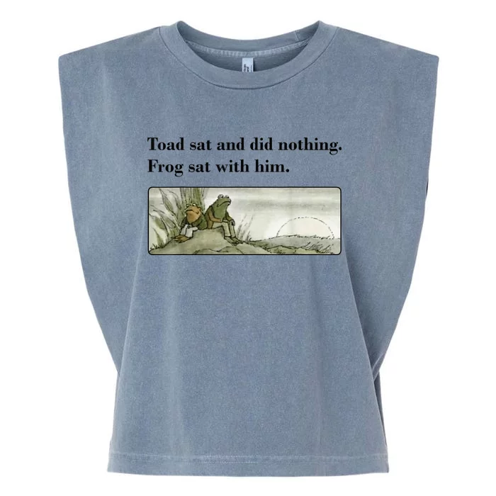 Toad Sat And Did Nothing Frog Sat With Him Apparel Garment-Dyed Women's Muscle Tee