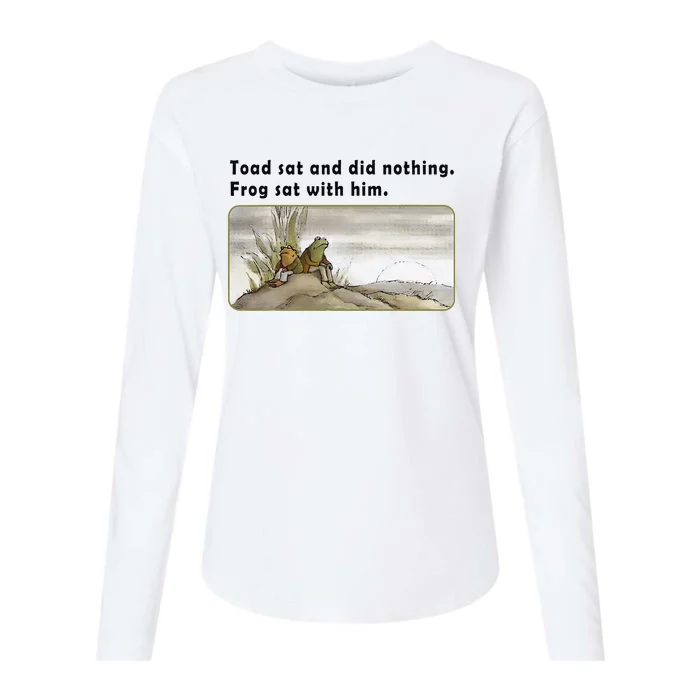 Toad Sat And Did Nothing Frog Toad Book Lover Gift Womens Cotton Relaxed Long Sleeve T-Shirt