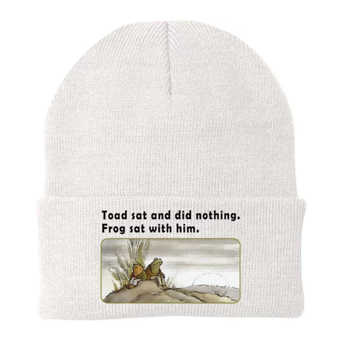 Toad Sat And Did Nothing Frog Toad Book Lover Gift Knit Cap Winter Beanie