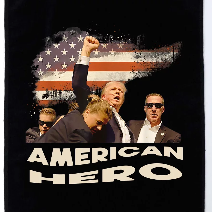 Trump Shot Assassination Attempt American Hero Fist Raised Platinum Collection Golf Towel