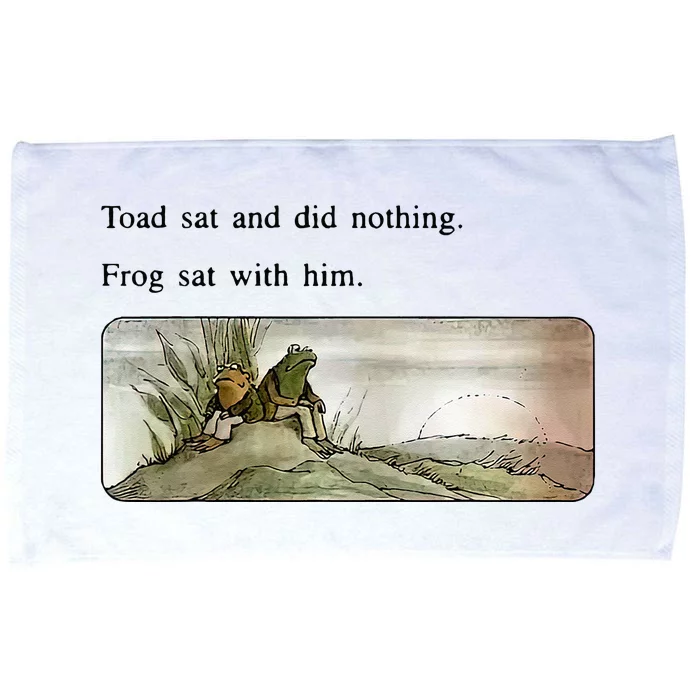 Toad Sat And Did Nothing Frog Sat With Him Microfiber Hand Towel