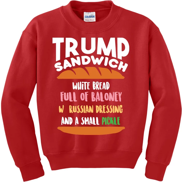 Trump Sandwich Antitrump Impeachment Funny Kids Sweatshirt