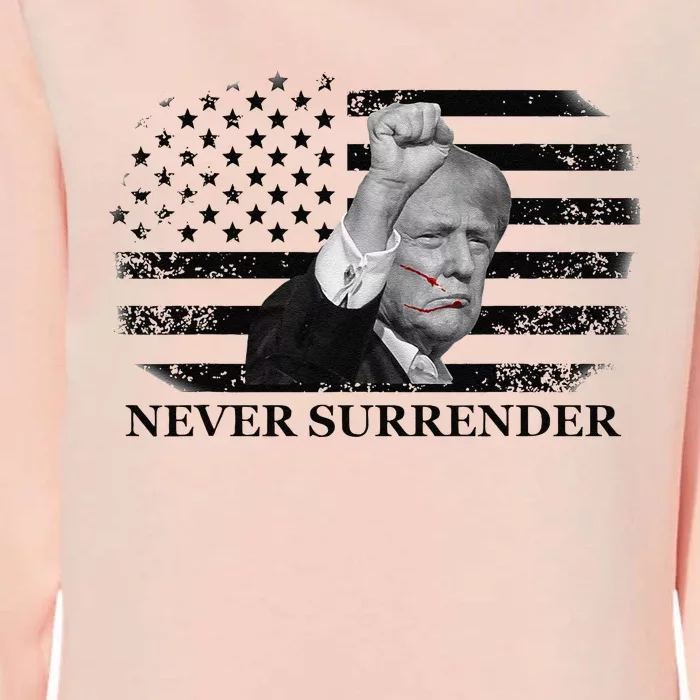 Trump Shooting Assassination Attempt Never Surrender Fight Womens California Wash Sweatshirt