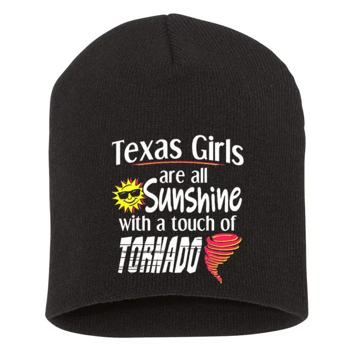 Texas Sunshine And Tornado Short Acrylic Beanie